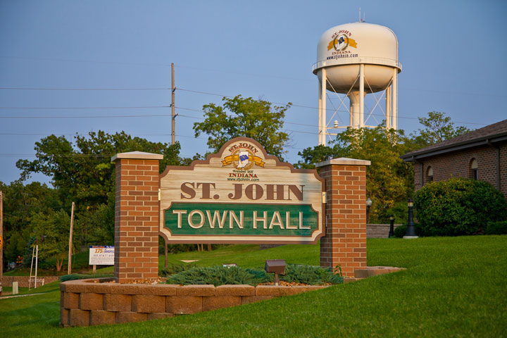 St John, Indiana Town Hall St. John Town Hall Sign